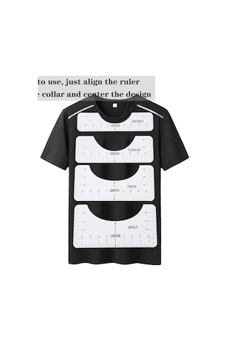 T Shirt Hizalama Merkezleme Kılavuz Cetveli Plastik 4 Adet