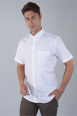 Bisse Paşa Yaka Regular Fit Gömlek Beyaz Gmeks250002 D01 Beyaz