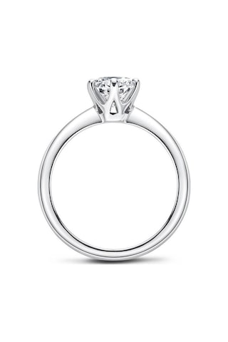 Sarı Bague Ringen 1.0 Karat D Renk Mozanit Alyans Kadınlar Için En Kaliteli 18 K Beyaz Altın Renk 925 Ayar Gümüş Takı