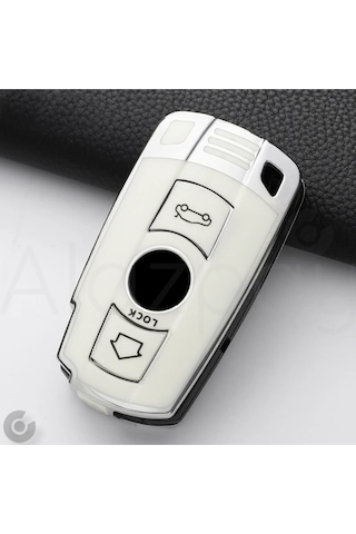 Bmw E60 E61 E70 E81 E87 E90 E91 E92 X1 X5 X3 1 3 5 6 Z4 M3 M5 Tpu Anahtar Kılıfı Beyaz Gümüş