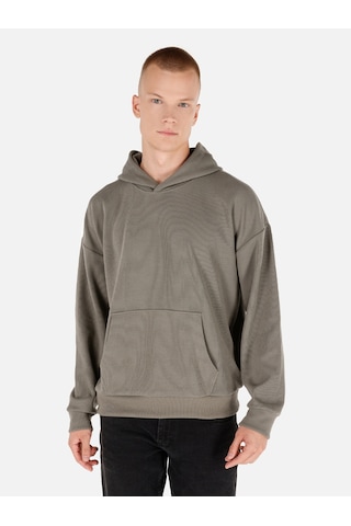 Colin's Colins Normal Kesim Kapüşonlu Cepli Yeşil Erkek Sweatshirt Cl1070051 Haki
