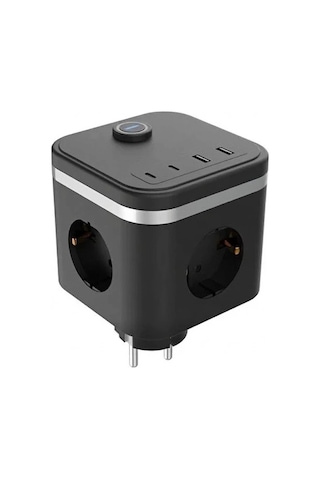Termal Akım Korumalı Isıya Dayanıklı 3 Lü Duvar Tipi Priz 2x Usb 2x Typce 3680 W