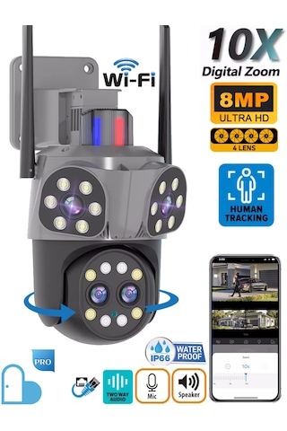 Mpia Orino 4 Lens 10x Zoom 8mp 360 Görüş Hareketli Waterproof