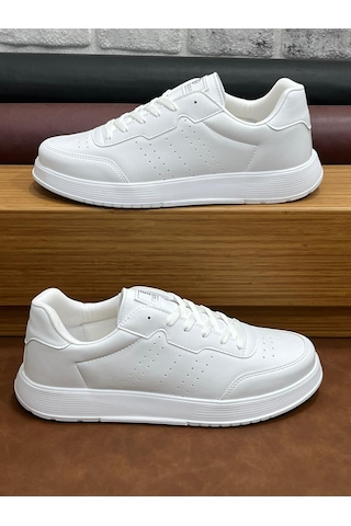 Ortopedik Büyük Numara Rahat Hafif Yumuşak Dark Step Erkek Spor Ayakkabı Beyaz