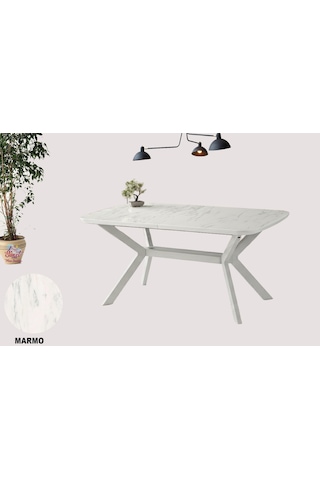 Anka Açılır Mdf Masa Tesla Metal Ayak Mutfak,salon,yemek Odası Masası 80x130 Cm Beyaz - Gri