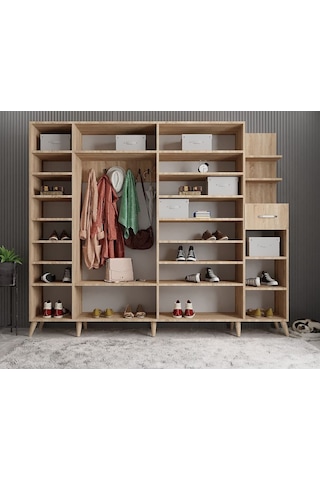 Açelya Portmanto Vestiyer Meşe  M7 270 cm