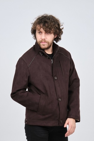 By Serco Erkek Deri Biyeli Klasik Kaban 0620680 Koyu Kahve-Kahve Melanj Kahverengi Melanj