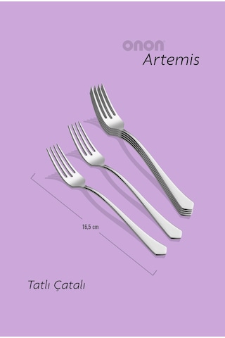 Onon Artemis 6 Adet Tatlı Çatal Takımı