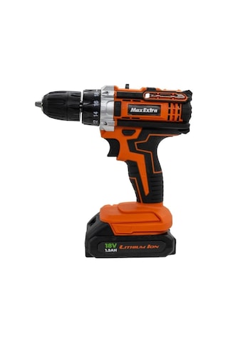 Max Extra MX1815 18V 1.5 Ah 10 MM Mandren Çift Akülü Matkap Vidalama