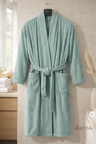 Kimono Yaka Unisex Tek Kişilik Pamuklu Banyo Bornozu Comfort Yeşil