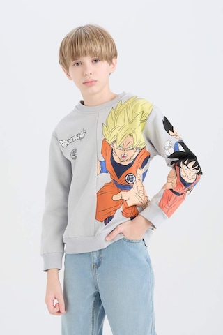 DeFacto Erkek Çocuk Dragon Ball New Bisiklet Yaka Sırt Baskılı Kalın Sweatshirt D6814A824WNGR297