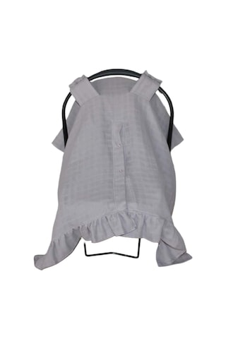 Pamuk Müslin Kumaş Puset Örtüsü Çıt Çıt Ve Fırfır Desenli Gri Puset Örtüsü Açık Gri