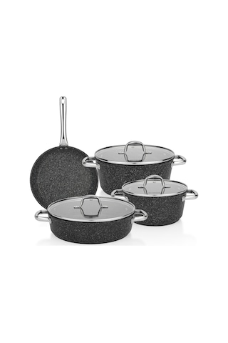 Schafer Dark Millard Y.y.tencere Seti - İnd-7 Parça-siyah