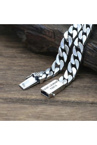 Yystore Erkek 925 Gümüş Bileklik 18 CM