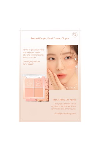 Dasique Karıştırılabilir Renk Tonlarına Sahip 4lü Allık Blending Mood Cheek 03 Peach Blending 03 Peach Blending