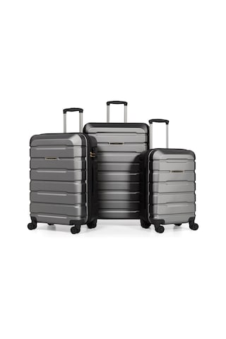 Unisex 4 Tekerli Kilitli 3'lü Set Valiz Füme