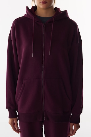 Penti Bordo Full Fermuarlı Şardonlu Active Uzun Kollu Sweatshirt