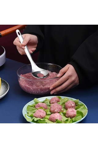 Ximistore9 3'lü Çelik Nopal Soyma Kaşığı - Çok Amaçlı Mutfak Aleti, Köfte Yapıcı, Mexico Kaktüs Soyucu Gümüş