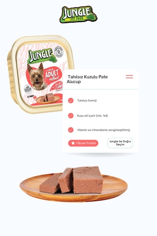 16 Adet Kuzulu & Somonlu Köpek Yaş Maması Tahılsız Pate Alucup - 16 Adetx 100 Gr
