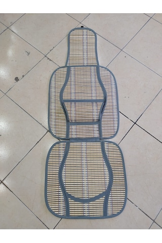 Oto Hasır Bambu Minder Ön İkili Takım Bel Destekli Terletmez Wf-1022 Gri