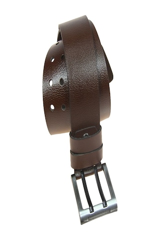 Hakiki Deri Erkek Çift Dilli Kot Kemeri 4,5 Cm Kahverengi