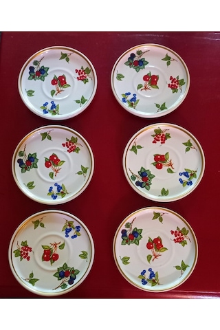 Çay Tabağı Seramik 6 Lı Bohemia Çok Renkli