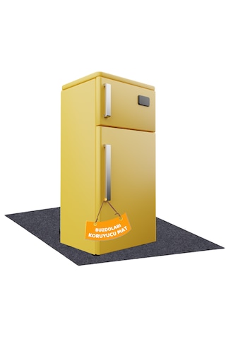 Beylini Su Geçirmez Buzdolabı Matı Kaymaz Taban Antrasit 91x91