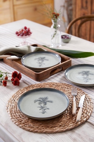Lexroo Palmiye 4 Parça 21 Cm Pasta Tabağı 80795 Çok Renkli