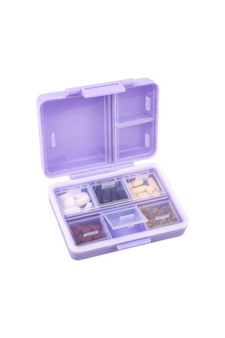 Likeable 9-ızgara Hap Kutusu,taşınabilir Hap Kutusu,büyük Kapasiteli Bölmeler,seyahat Hap Kabı,ilaç Dağıtıcı,hap Çantası,vitaminler, Balık Yağları Veya Takviyeler Için Hap Kutusu Mor 1 1
