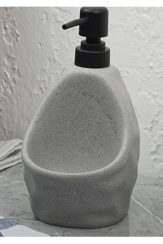 Taş Desenli Sıvı Sabunluk - Sünger Hazneli Mutfak Sabunluğu - 700 Ml - Çakıl Desen -