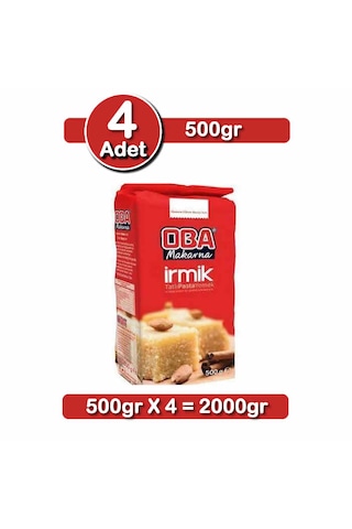 Oba Tatlılık İrmik 500 G X 4 Adet Helvalık Şekerparelik