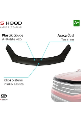 S-dizayn Dacia Sandero Abs Plastik Kaput Rüzgarlığı 2009-2012 A+kalite
