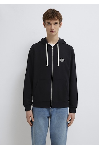 Mavi - Mavi Logo Baskılı Fermuarlı Sweatshirt 0s10557-900 Siyah