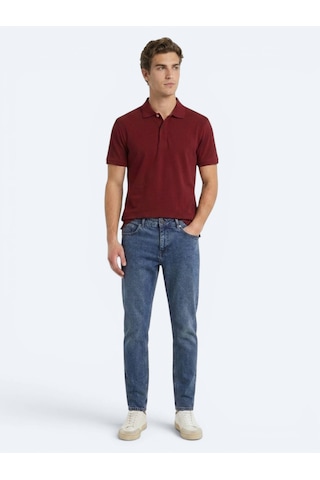 Kip Bordo Düz %100 Pamuk T-shirt