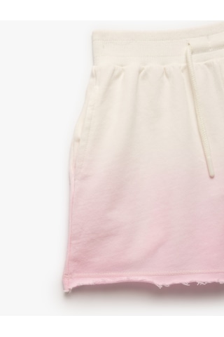 Koton Pamuklu Beli Bağcıklı Cepli Desenli Mini Şort Ekru 5skg40054ak Ekru