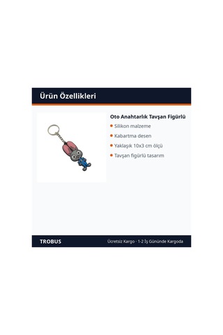 Trobus Oto Anahtarlık Tavşan Figürlü
