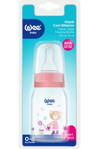 Wee Baby Klasik Cam Biberon Pembe 125Ml 877
