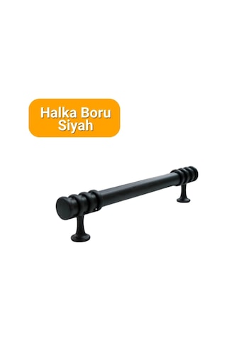 50 Adet Halka Boru Siyah Metal Mobilya Kulpu 128mm Siyah