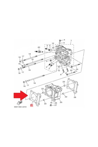 Yamaha Nmax 155 Or.  Silindir Üst Conta 2Dp-E1181-00 553883683