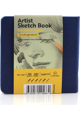 Tigertint Sketchbook Sert Kapak Eskiz Çizim Defteri 12x12 Cm Mavi