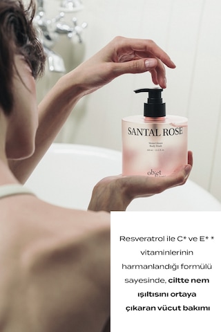 Pürüzsüzleştirici Nemlendirici Saten Bitişli Duş Jeli Kundal Moist Gleam Body Wash Santal Rose Odunsu
