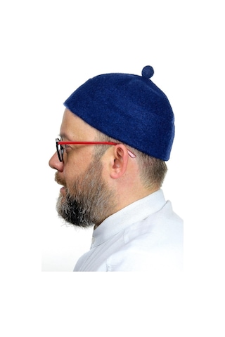 Erkek Keçe Yün Takke - Lacivert Renk