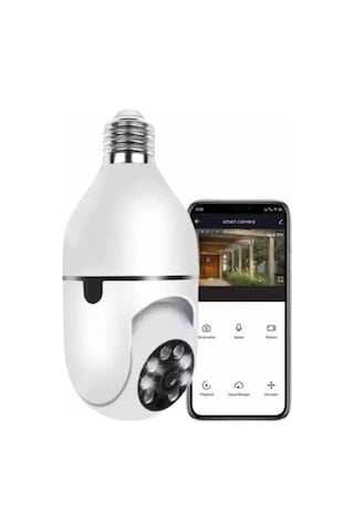 Wifi - 433 - Güvenlik Kamerası Çift Kameralı Ampule - Csmo-tex - Takılabilir Sensörlü