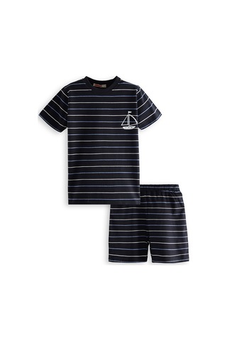 Denokids Yelken Erkek Çocuk Çizgili Pijama Takım Renkli Çok Renkli