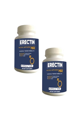 Erectin Max Erkeklere Özel Geliştirme 60'lı Destekleyici X 2 Adet+lustra Masaj Yağı İle 30 Ml Erectin Max Erkeklere Özel Geliştirme 60'lı Destekleyici X 2 Adet+lustra Masaj Yağı İle 30 Ml