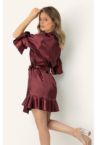 Doremi Kuşaklı Fırfırlı Saten Sabahlık 001