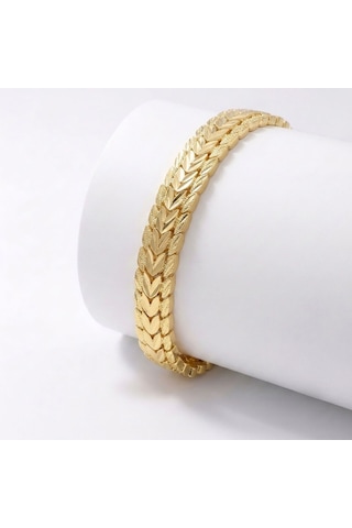 Premium Şık Ve Parlak Auris 24k Gold Kaplama 8 Mm Kadın Bijuteri Bileklik 3183kbv5d4 18cm Altın