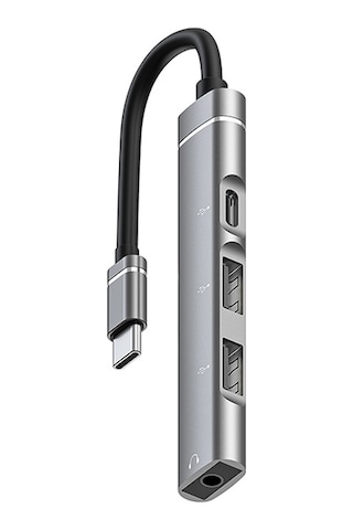 ALLY 4in1 Type-C+3.5mm+USB Girişli Çoğaltıcı Adaptör Çevirici Hu