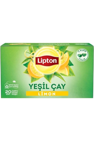 Lipton Berrak Limonlu Bardak Süzen Poşet Yeşil Çay 20'li Paket X 4 Adet