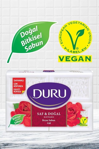 Saf & Doğal Kaynaklı Gül 16 Adet Beyaz Kalıp Sabun 4x600gr Diğer
